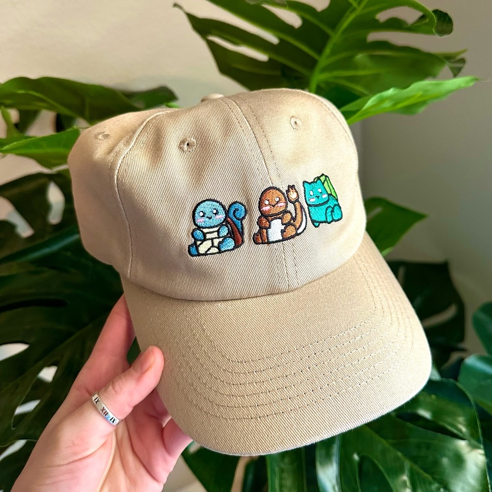 Starters Pokemon Embroidered Cap